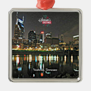 Season's Greetings from Nashville, Tennessee Metal Tree Decoration
