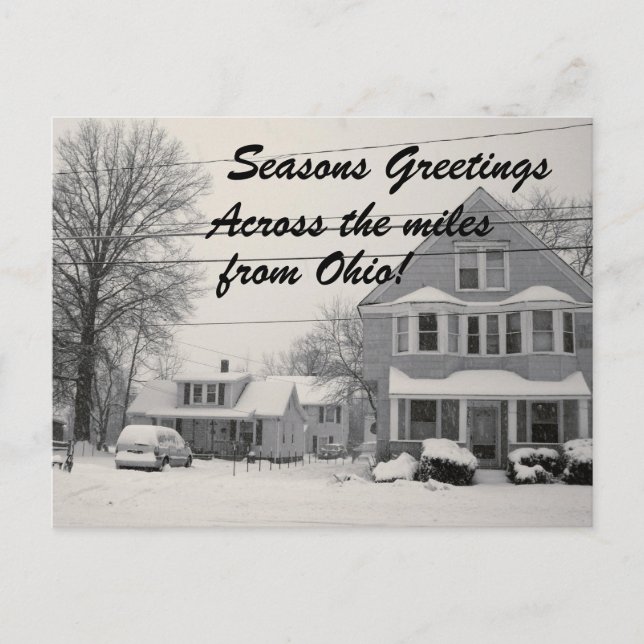 SEASONS GREETINGS FROM OHIO HOLIDAY POSTCARD (Front)