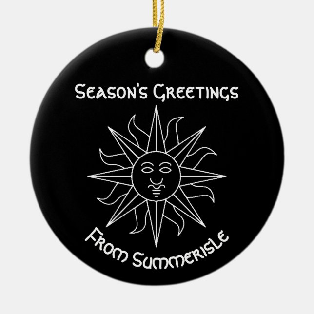 Season's Greetings from Summerisle Ceramic Tree Decoration (Front)