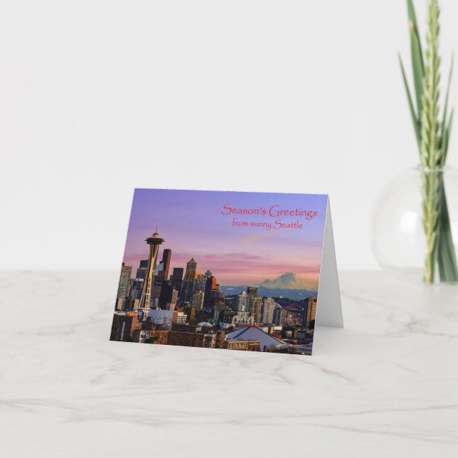 Season's Greetings from sunny Seattle Holiday Card (Front)