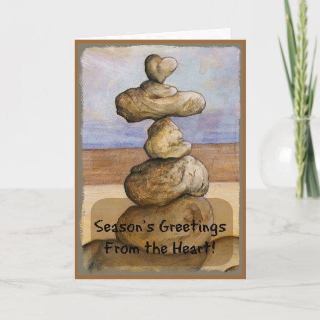 Season's Greetings From the Heart * Coastal Holiday Card (Front)