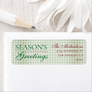 Season's Greetings Gingham Christmas