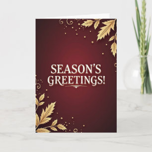 Seasons Greetings Gold Leaf Card