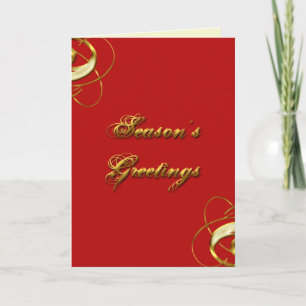 Season's Greetings Gold Lettering Card