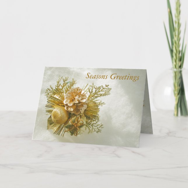 Seasons Greetings Gold Photo Card by Janz (Front)
