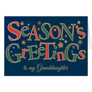 Season's Greetings Granddaughter Red Green Polkas