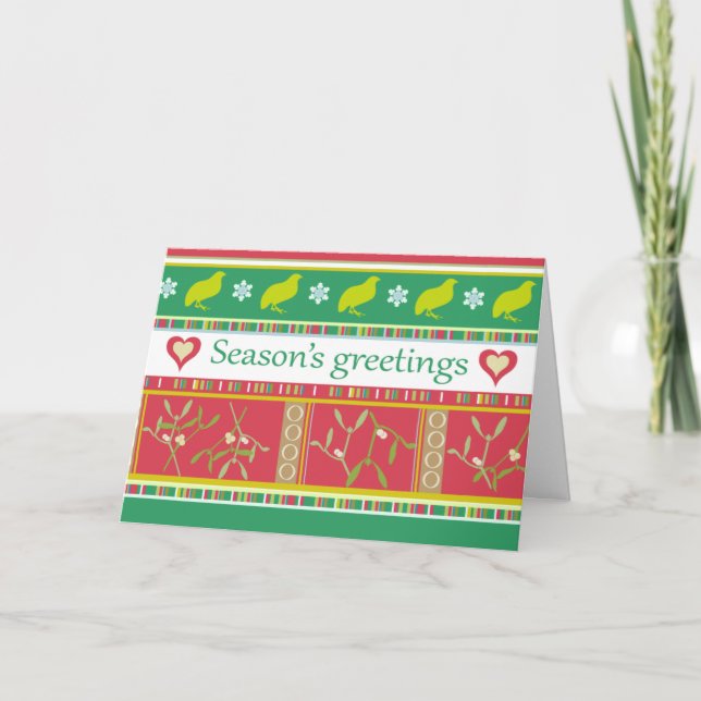 Season's Greetings graphic christmas greeting card (Front)