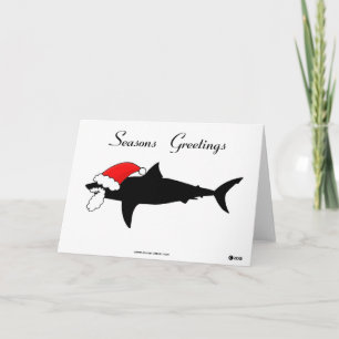 Seasons Greetings great white shark Holiday Card