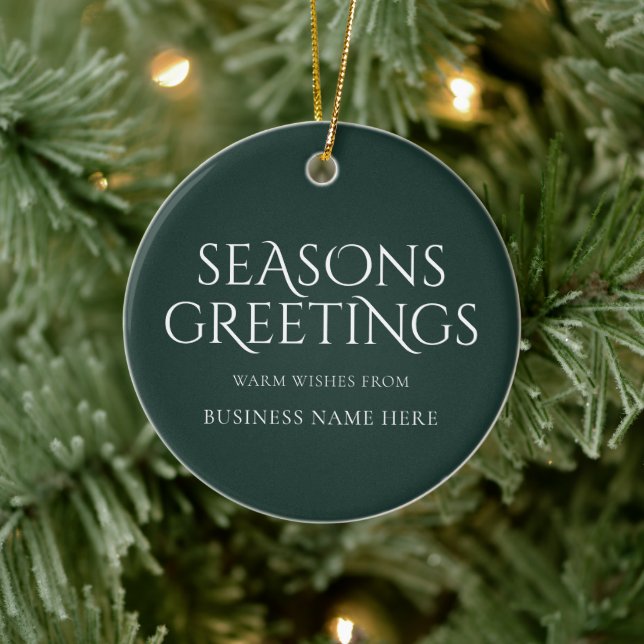Seasons Greetings Green Modern Logo Business Ceramic Tree Decoration (Tree)