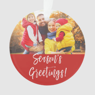 Season's Greetings Hand Lettered Script Ornament