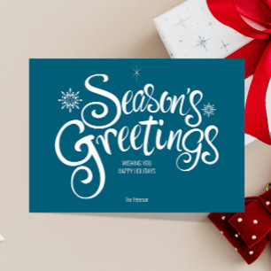 Season's Greetings    Hand Writing Script Greeting Card