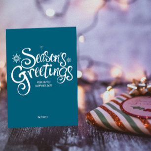 Season's Greetings    Hand Writing Script Greeting Card