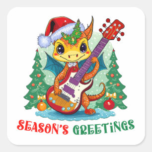 Season's Greetings Happy Dragon Ball Square Sticker