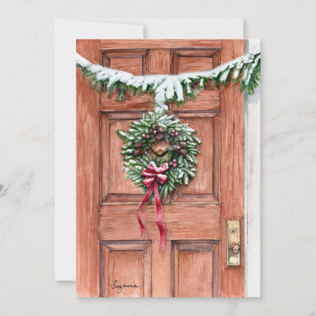 Season's Greetings Holiday Blank Card (Front)