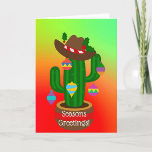 Seasons Greetings Holiday Cactus Card