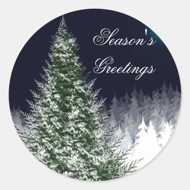 Season's Greetings Holiday Card Envelope Seals (Front)