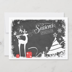 Season's Greetings Holiday Card False Chalkboard