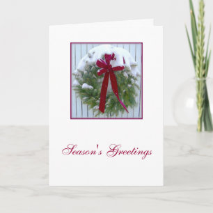 Season's Greetings Holiday Xmas Christmas Wreath