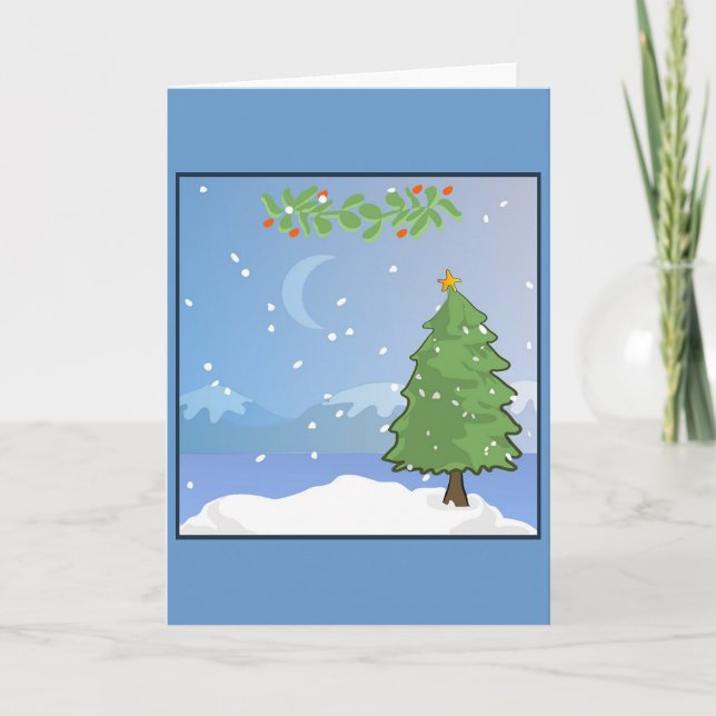 Seasons Greetings Holly and Fir Card (Front)