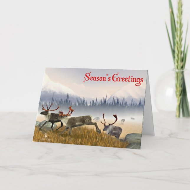 Season's Greetings - Hunters In The Mist Holiday Card (Front)