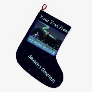 Season's Greetings - Ice Road Runner Large Christmas Stocking