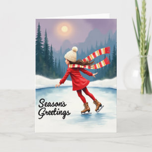 Seasons Greetings Ice Skate Card