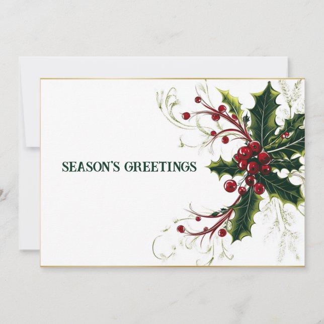 Season's Greetings in Elegant Font Holiday Card (Front)