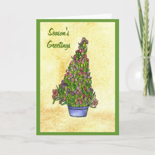 Season's Greetings Iris Tree Card