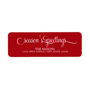 Season's Greetings Lowercase Script   Red