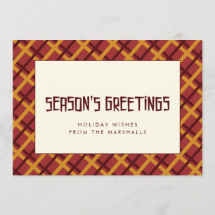 Season's Greetings mid century pattern Holiday Card