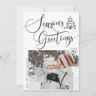 Season's Greetings Modern 2 Photo Holiday card