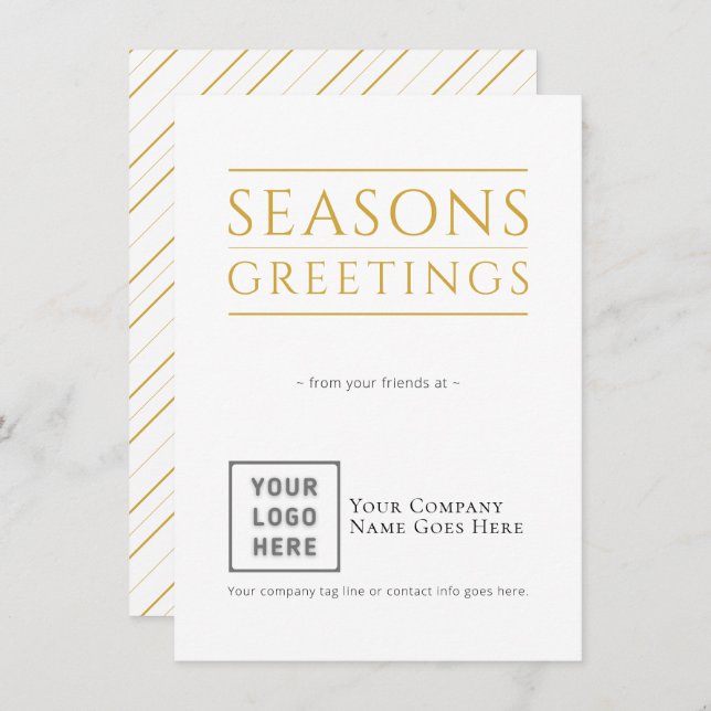 Seasons Greetings Modern Business Holiday Card (Front/Back)