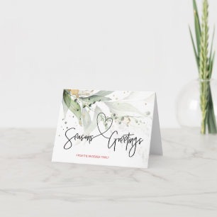 Seasons Greetings Modern Christmas Eucalyptus Card