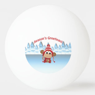 Season's Greetings! Monkey Ping Pong Ball
