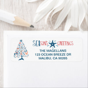 SEAsons Greetings Nautical Christmas Tree Address