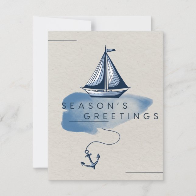 Season's Greetings Nautical Holiday Card (Front)