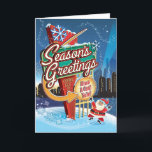 Seasons Greetings Neon Sign Retro Christmas Card<br><div class="desc">Seasons Greetings Neon Sign Retro Christmas Card will brighten up their holiday when it arrives in the mail! Remember your friends, family associates with our Retro Christmas Cards! Customise the greeting inside, add a photo or logo, and sign in your choice of font. The perfect way to spread the joy of...</div>