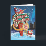 Seasons Greetings Neon Sign Retro Christmas Card<br><div class="desc">Seasons Greetings Neon Sign Retro Christmas Card will brighten up their holiday when it arrives in the mail! Remember your friends, family associates with our Retro Christmas Cards! Customise the greeting inside, add a photo or logo, and sign in your choice of font. The perfect way to spread the joy of...</div>