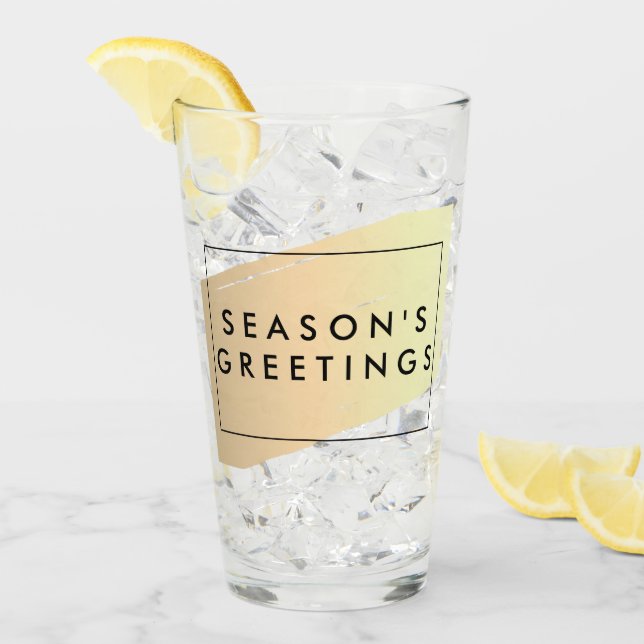 Season's Greetings on Gold Swish Glass (Front Ice)