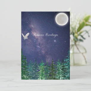Seasons Greetings - Owl moon Card