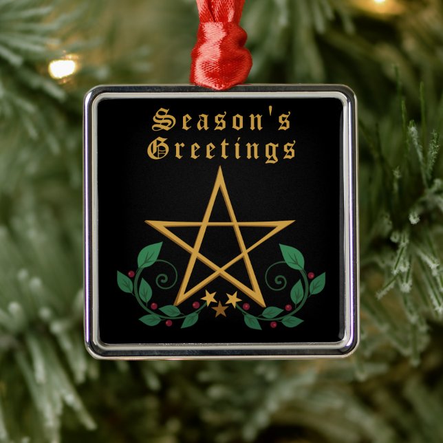 Season's Greetings Pentacle Metal Tree Decoration (Tree)