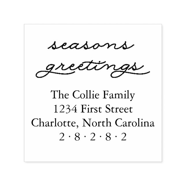 Seasons Greetings Personalised Holiday Address Self-inking Stamp (Design)