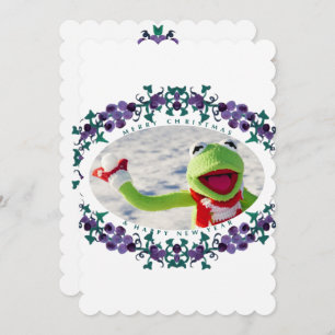 SEASONS GREETINGS Photo frame Scalloped Inv Invitation