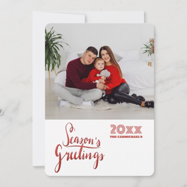 Season's Greetings Photo Holiday Greeting Card (Front)
