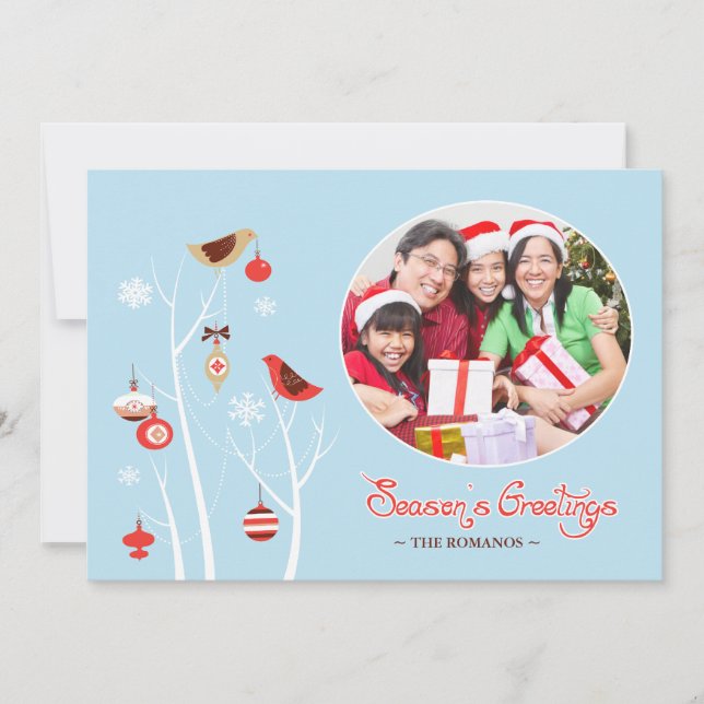 Season's Greetings Photo with Birds Card (Front)