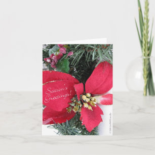 Season's Greetings Poinsettia Card