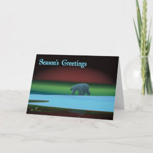 Season's Greetings - Polar Lights Polar Bear Holiday Card