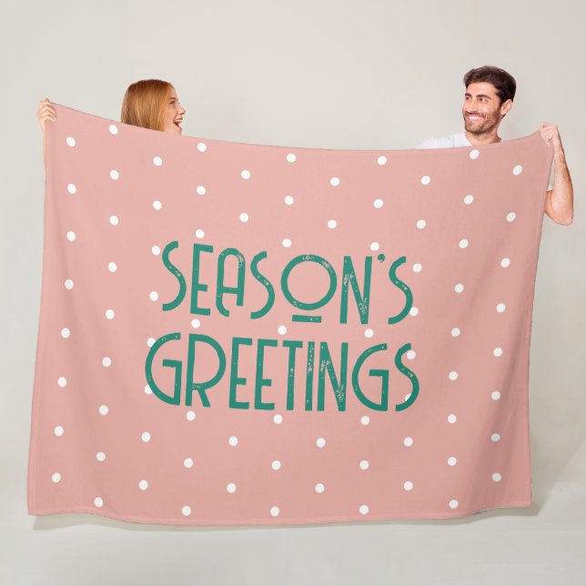 Season's Greetings Polka Dot  Fleece Blanket (In Situ)