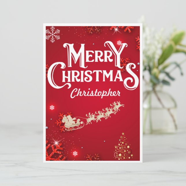 Season's Greetings Printable Card, Holiday Card (Standing Front)