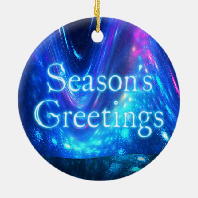 Season's Greetings - Qaanaaq - Northern Lights Ceramic Tree Decoration (Back)
